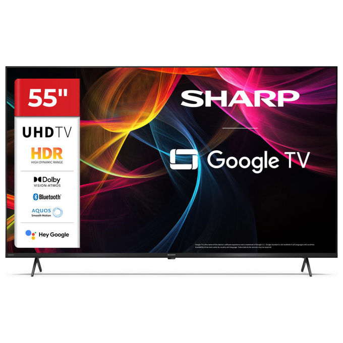 Sharp 55HL4265E TV LED 55'' 4K Ultra HD Google TV Dolby Vision Dolby Atmos Google Assistant Wi-Fi colore Nero