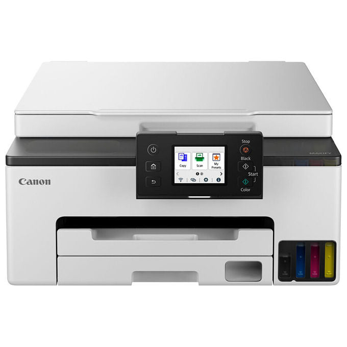 Canon GX1051 MAXIFY Stampante Multifunzione Inkjet Tank 3in1 A4 15ipm Duplex WiFi LAN USB LCD Touch 2.7'' colore Bianco