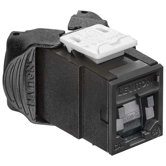 Leviton 6AUJK-SE6 Atlas-X1 Presa RJ45 Cat6a UTP Contatti Oro RoHS colore Nero