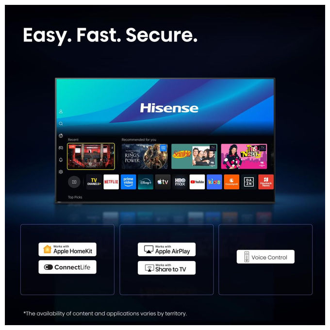 Hisense 75E79S PRO Smart TV QLED 4K Ultra HD 75'' 144Hz Dolby Vision VIDAA Wi-Fi colore Nero