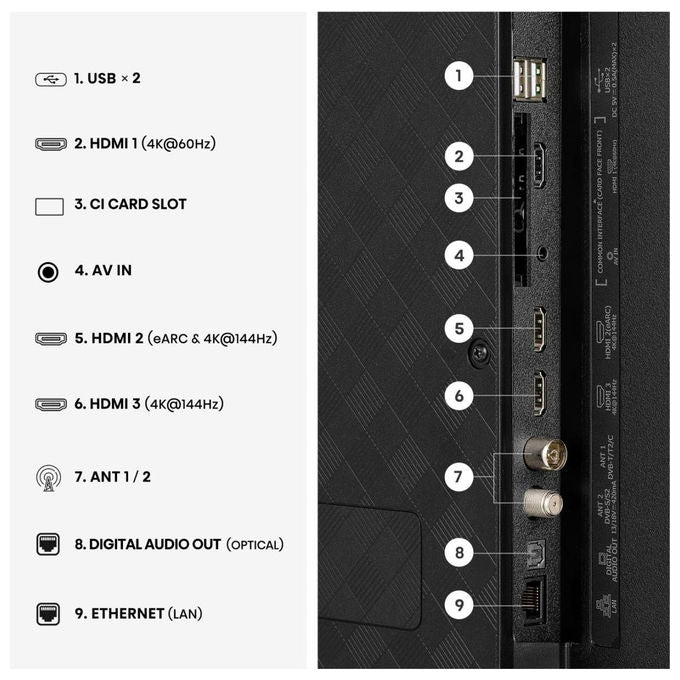 Hisense 75E79S PRO Smart TV QLED 4K Ultra HD 75'' 144Hz Dolby Vision VIDAA Wi-Fi colore Nero