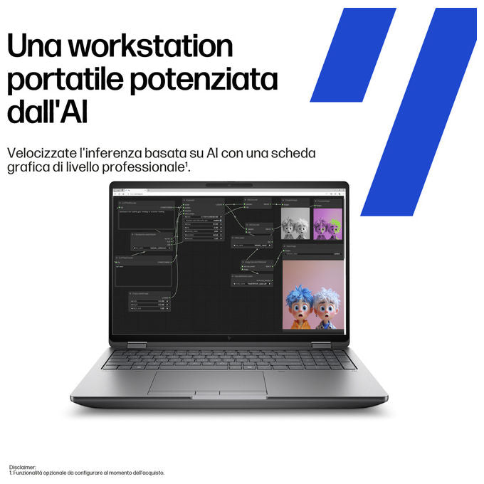 HP 98L57ET ZBook Fury G1i Workstation Mobile 16 pollici Intel Core Ultra 9 285HX 64GB DDR5 2TB SSD NVIDIA RTX PRO 4000 Wien 11 pro colore Argento