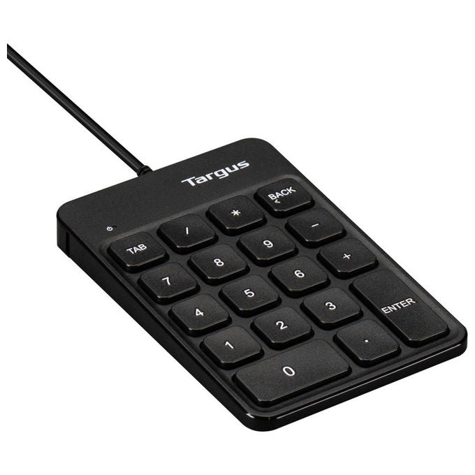 Targus AKP13GL Tastierino Numerico USB 18 tasti Plug and Play cavo 1,5 m compatibile Windows macOS Chrome OS colore Nero