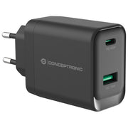 Conceptronic ALTHEA20B45 Caricatore USB GaN 45W 2 Porte USB-C USB-A Power Delivery 3.0 PPS Quick Charge 3.0 colore Nero