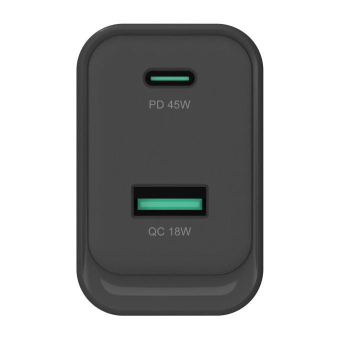 Conceptronic ALTHEA20B45 Caricatore USB GaN 45W 2 Porte USB-C USB-A Power Delivery 3.0 PPS Quick Charge 3.0 colore Nero