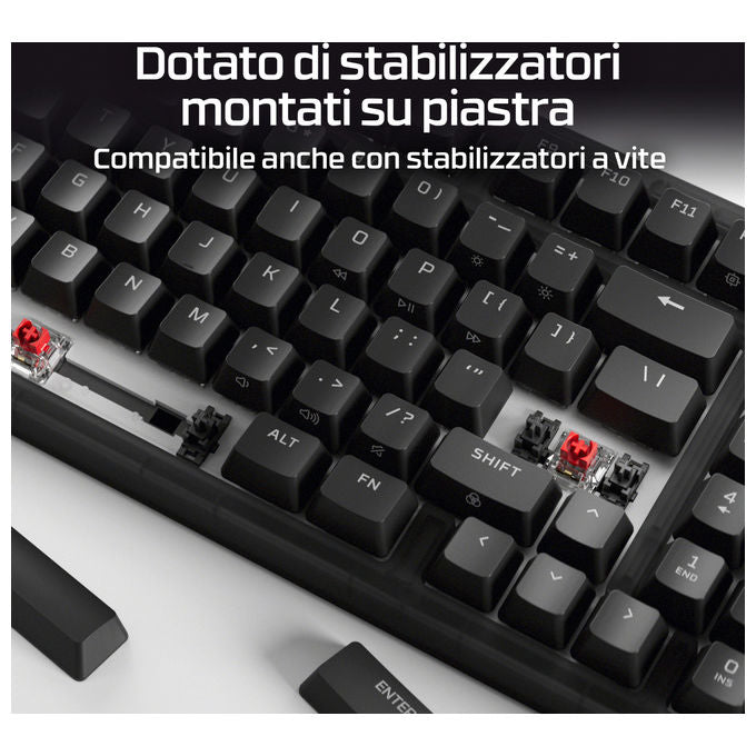 HyperX B4QS4AA Origins 2 1800 Tastiera Gaming Meccanica Switch Red USB-C Polling 8000 Hz RGB colore Nero