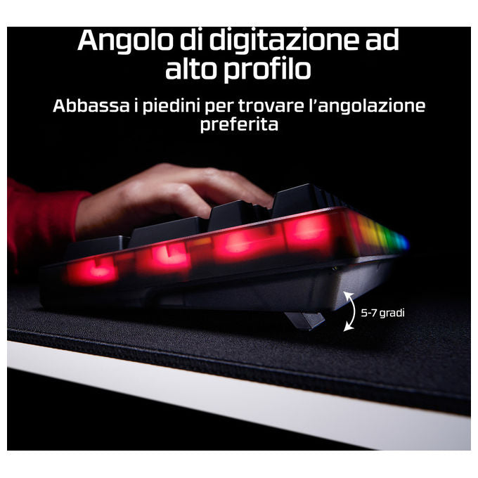 HyperX B4QS4AA Origins 2 1800 Tastiera Gaming Meccanica Switch Red USB-C Polling 8000 Hz RGB colore Nero