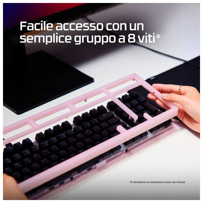 HyperX B4QS4AA Origins 2 1800 Tastiera Gaming Meccanica Switch Red USB-C Polling 8000 Hz RGB colore Nero