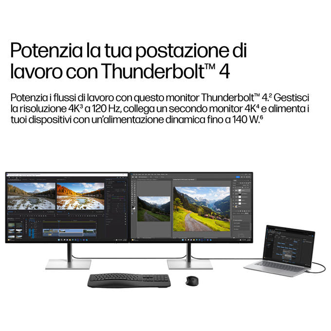 HP B7JM6AA Series 7 Pro Monitor Docking 31,5'' 4K Ultra HD IPS Black Thunderbolt 4 120Hz USB Hub LAN colore Argento