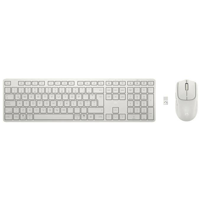 HP BE1M5AA 490C Kit Tastiera e Mouse Wireless Multi-dispositivo Bluetooth 4000 DPI Tasti Silenziosi colore Bianco