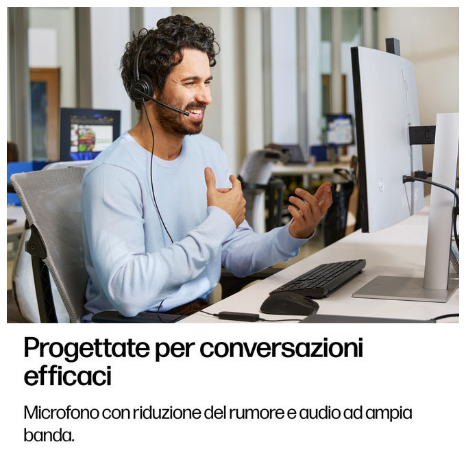 HP Poly C01B2AA Mission 415 Cuffie Monoaurali USB-C Microfono Noise Cancelling Cavo 2 m colore Nero
