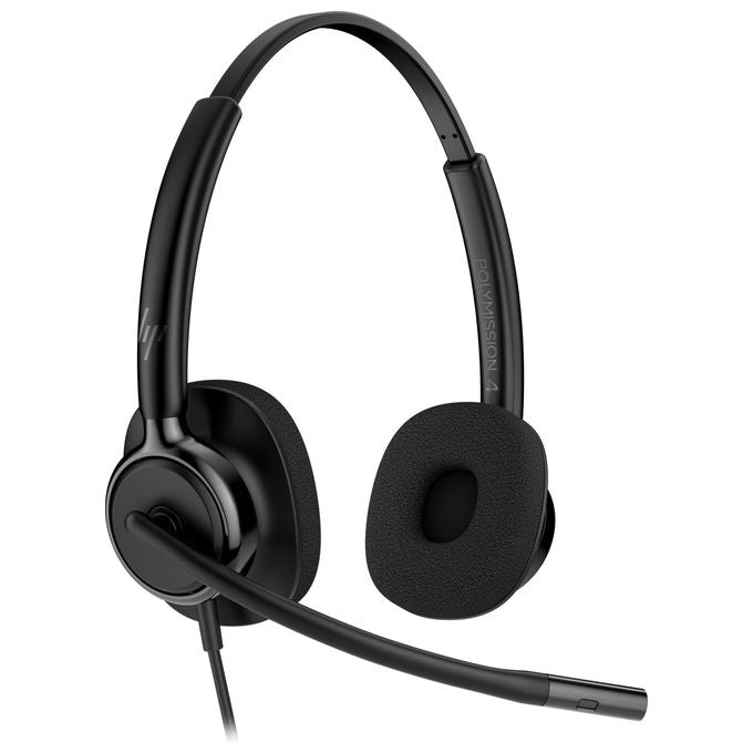 HP Poly C01B3AA Mission 425 Cuffie Stereo Cablate USB Microfono AI Super Wideband SoundGuard colore Nero