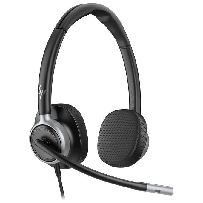 HP Poly C01C6AA Mission 625 Cuffie Stereo Cablate USB-C Microfono Boom Cancellazione Rumore IA Busy Light colore Nero