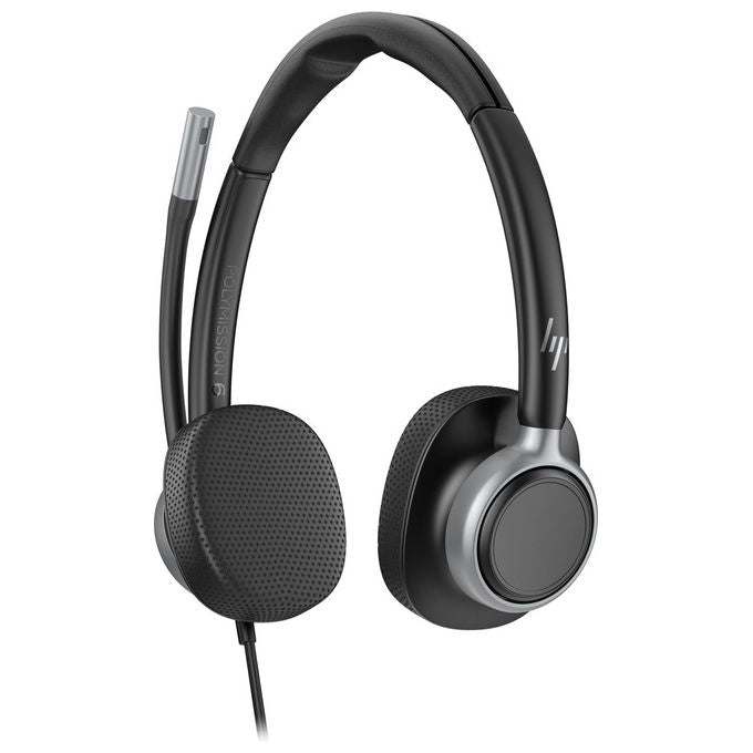 HP Poly C01C6AA Mission 625 Cuffie Stereo Cablate USB-C Microfono Boom Cancellazione Rumore IA Busy Light colore Nero