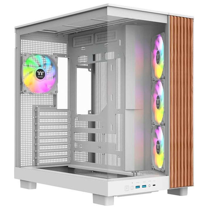 Thermaltake CA-11E-00M6WN-WS View 380 XL WS ARGB Case Mid Tower ATX Vetro Temperato 4 Ventole ARGB 420 mm GPU colore Bianco