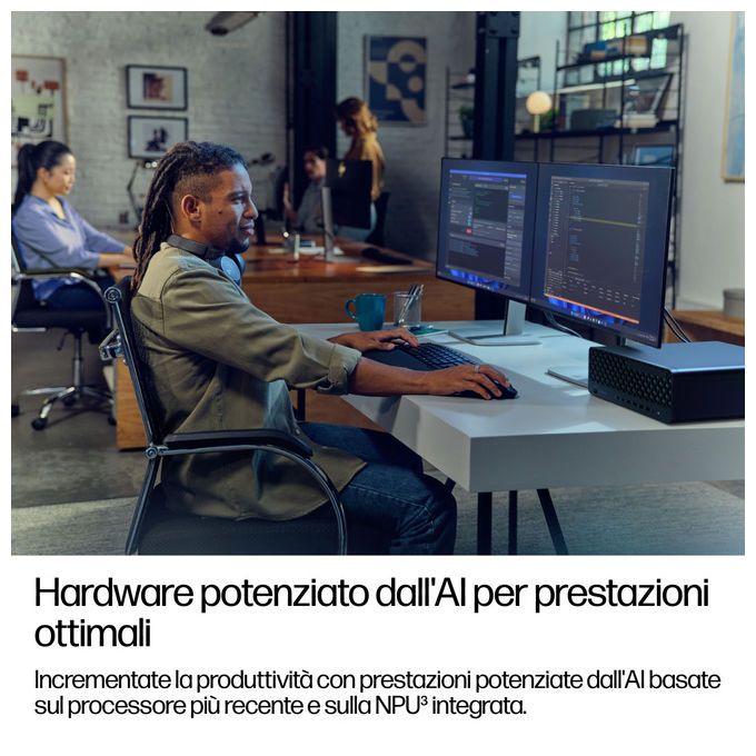 HP D59LVET EliteDesk 8 SFF G1i PC Desktop AI Intel Core Ultra 5 235 16 GB DDR5 512 GB SSD NVMe Windows 11 Pro colore Nero
