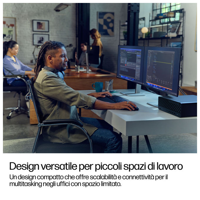 HP D59LVET EliteDesk 8 SFF G1i PC Desktop AI Intel Core Ultra 5 235 16 GB DDR5 512 GB SSD NVMe Windows 11 Pro colore Nero