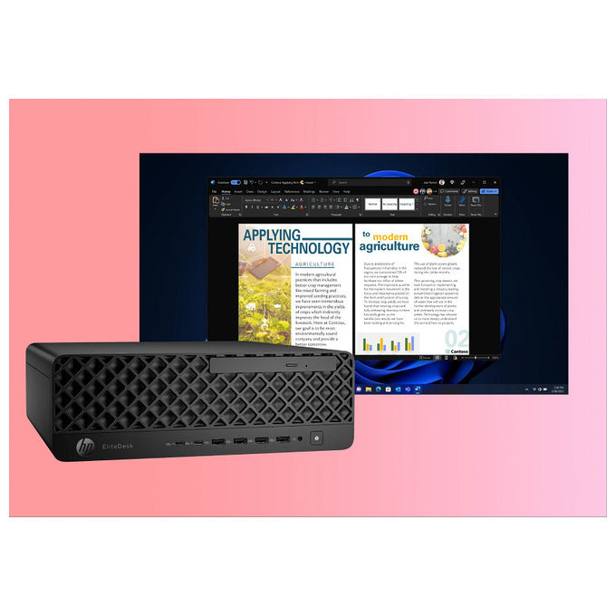 HP D5BB8ET EliteDesk 8 SFF G1i Desktop AI PC Intel Core Ultra 9 285 32 GB DDR5 1 TB SSD NVMe M.2 Wi-Fi 7 Windows 11 Pro colore Nero