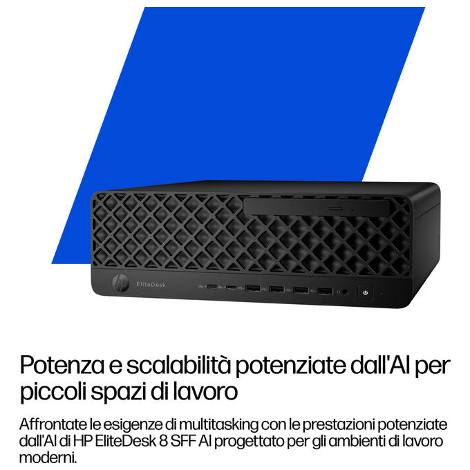 HP D5BB8ET EliteDesk 8 SFF G1i Desktop AI PC Intel Core Ultra 9 285 32 GB DDR5 1 TB SSD NVMe M.2 Wi-Fi 7 Windows 11 Pro colore Nero