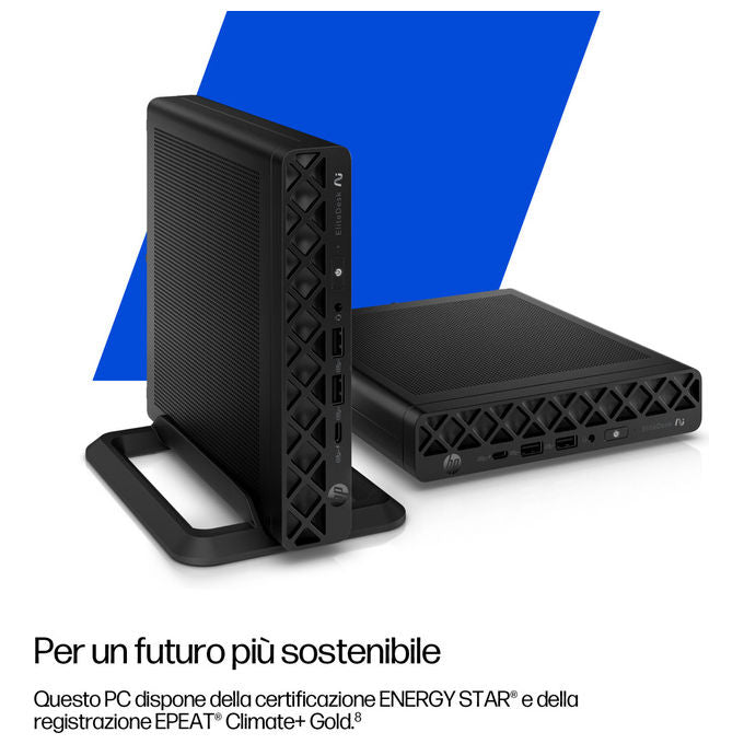 HP D5BK5AT EliteDesk 8 Mini G1a Mini PC AMD Ryzen AI 7 350 16 GB DDR5 512 GB SSD NVMe Wi-Fi 7 Windows 11 Pro colore Jack black