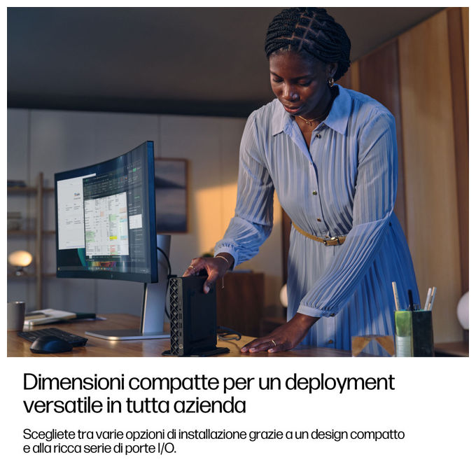 HP D5BK5AT EliteDesk 8 Mini G1a Mini PC AMD Ryzen AI 7 350 16 GB DDR5 512 GB SSD NVMe Wi-Fi 7 Windows 11 Pro colore Jack black