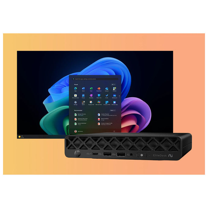 HP D5BK5AT EliteDesk 8 Mini G1a Mini PC AMD Ryzen AI 7 350 16 GB DDR5 512 GB SSD NVMe Wi-Fi 7 Windows 11 Pro colore Jack black