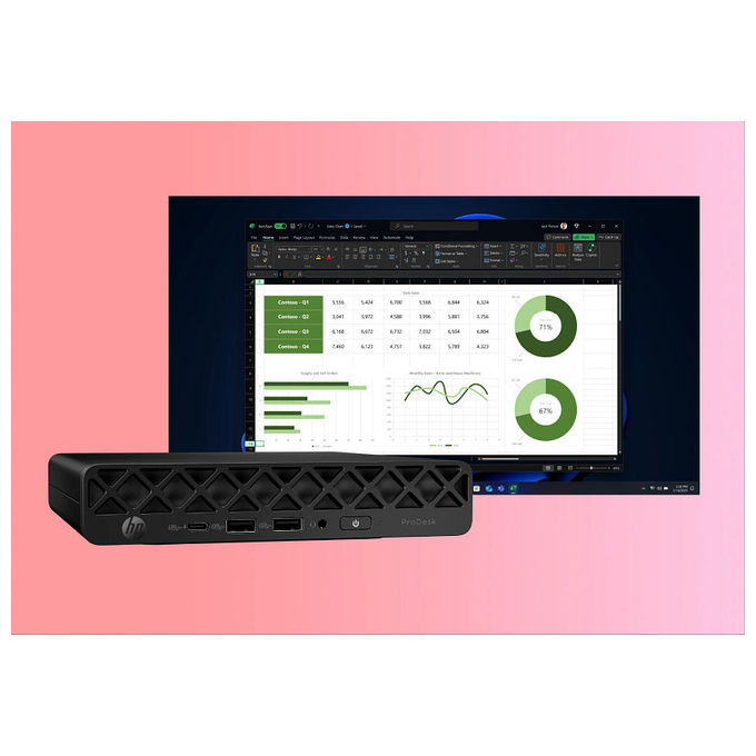 HP D5BM8ET ProDesk 4 Mini G1i Mini PC Intel Core Ultra 7 265T 24 GB DDR5 1 TB SSD NVMe Wi-Fi 6E Windows 11 Pro colore Nero