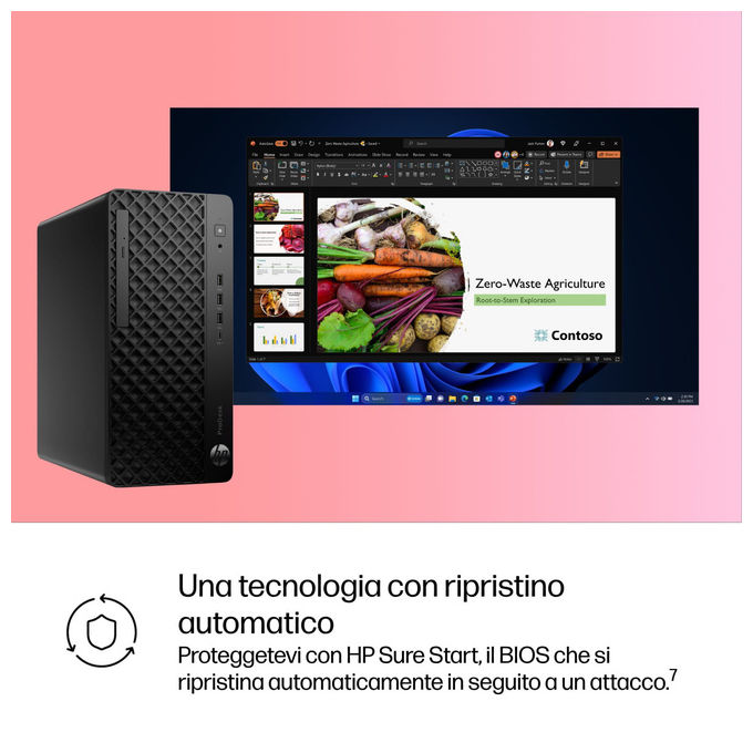 HP D5BT2ET ProDesk 4 Tower G1i PC Desktop AI Intel Core Ultra 5 235 8 GB DDR5 512 GB SSD NVMe Windows 11 Pro colore Nero