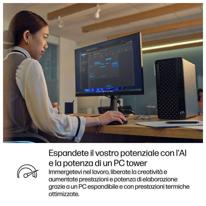 HP D5BT2ET ProDesk 4 Tower G1i PC Desktop AI Intel Core Ultra 5 235 8 GB DDR5 512 GB SSD NVMe Windows 11 Pro colore Nero