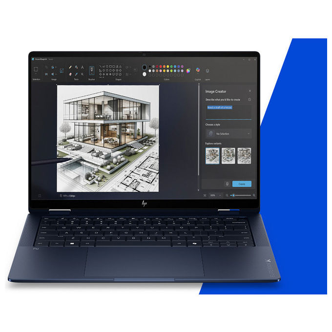 HP D87WZAT EliteBook X Flip G2i Notebook 2 in 1 Intel Core Ultra 5 SSD 512 GB RAM 16 GB Wi-Fi 7 Windows 11 Pro colore Blu
