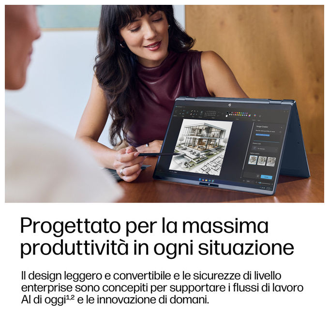 HP D87WZAT EliteBook X Flip G2i Notebook 2 in 1 Intel Core Ultra 5 SSD 512 GB RAM 16 GB Wi-Fi 7 Windows 11 Pro colore Blu