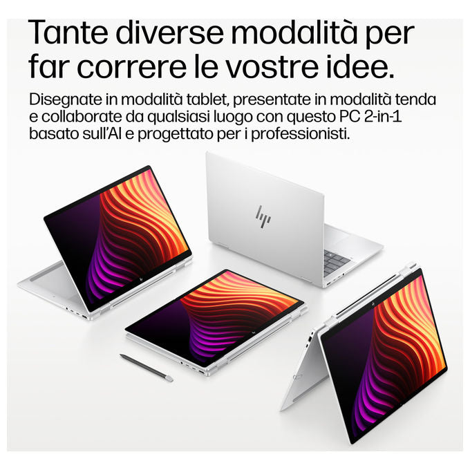 HP D87ZSAT EliteBook X Flip G2i Notebook 2 in 1 Intel Core Ultra 5 14 pollici 16 GB RAM 512 GB SSD Argento