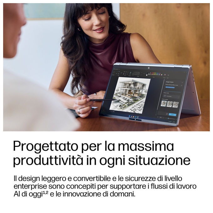 HP D87ZSAT EliteBook X Flip G2i Notebook 2 in 1 Intel Core Ultra 5 14 pollici 16 GB RAM 512 GB SSD Argento