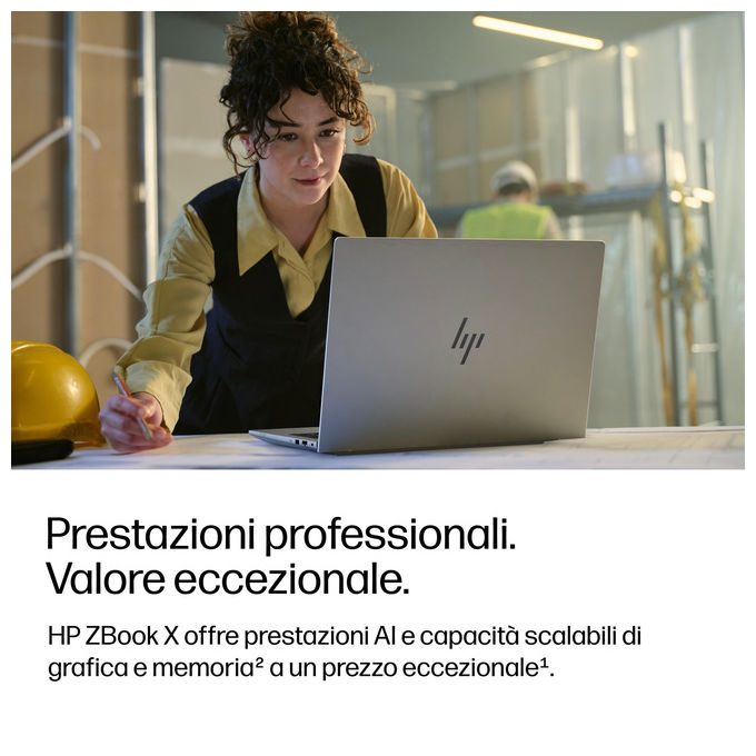HP DK1L2ET ZBook X Notebook 16'' WUXGA Intel Core Ultra 7 356H 24GB DDR5 NVIDIA RTX 6GB 1TB SSD Win 11 Pro colore Argento