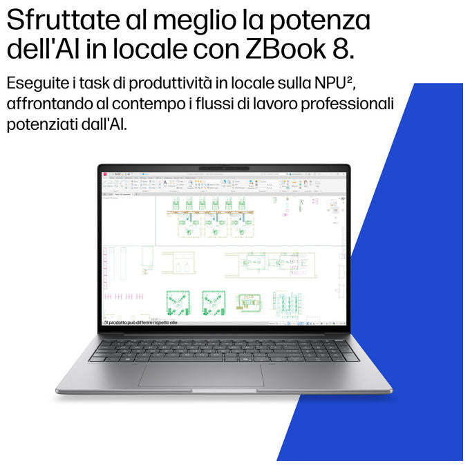 HP DK1M0ET Laptop Copilot+ Intel Core Ultra 7 14 pollici WUXGA 24 GB DDR5 512 GB SSD Windows 11 Pro colore Argento