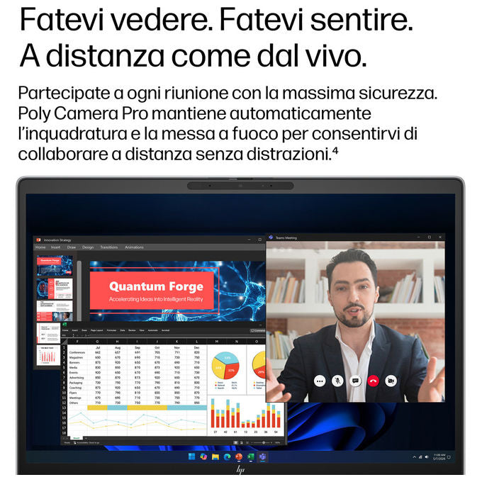 HP DL5Q0AT EliteBook 8 G2i Notebook 13.3 '' Intel Core Ultra 7 32 GB SSD 1 TB Wi-Fi 7 Windows 11 Pro colore Argento