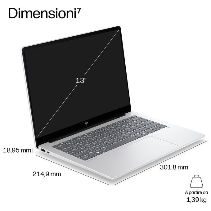 HP DL5Q1AT EliteBook 8 G2i Notebook 13.3 Intel Core Ultra 7 325 512 GB SSD 16 GB RAM Wi-Fi 7 Windows 11 Pro colore Argento