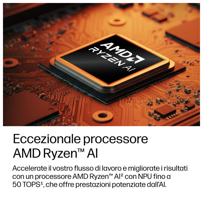 HP DL5Q4AT EliteBook 8 AI PC 16'' Computer portatile AMD Ryzen AI 5 16 GB DDR5 512 GB SSD Wi-Fi 7 Windows 11 Pro colore Argento