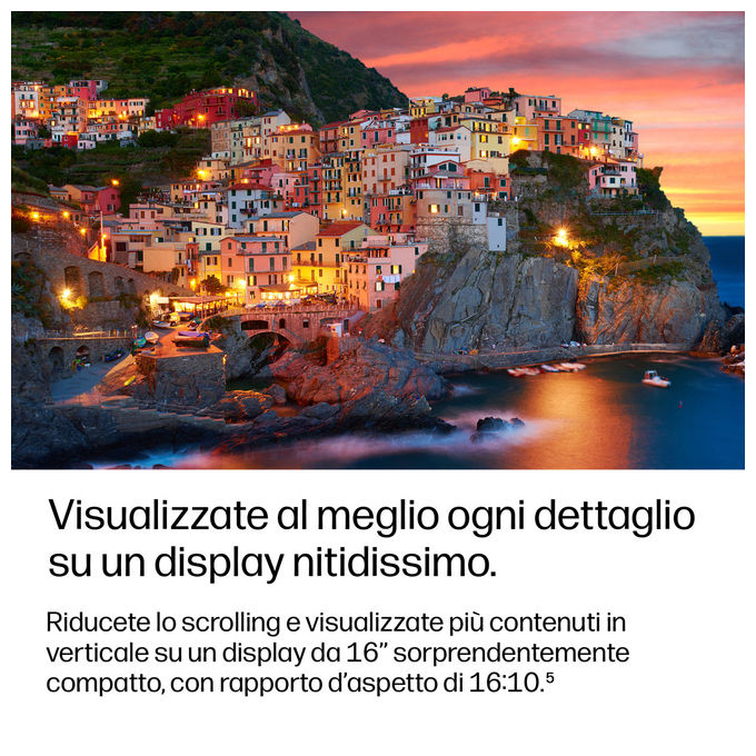 HP DL5Q4AT EliteBook 8 AI PC 16'' Computer portatile AMD Ryzen AI 5 16 GB DDR5 512 GB SSD Wi-Fi 7 Windows 11 Pro colore Argento