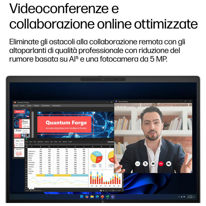 HP DL5R0AT EliteBook 6 G2i Notebook 14'' Intel Core Ultra 7 355 32 GB DDR5 1 TB SSD NVMe Wi-Fi 7 Windows 11 Pro colore Argento