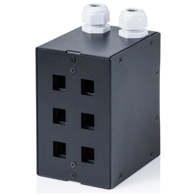 Digitus DN-96992 Modulo Patch per Guida DIN 6 porte Fibra Ottica e Rame Alluminio colore Nero