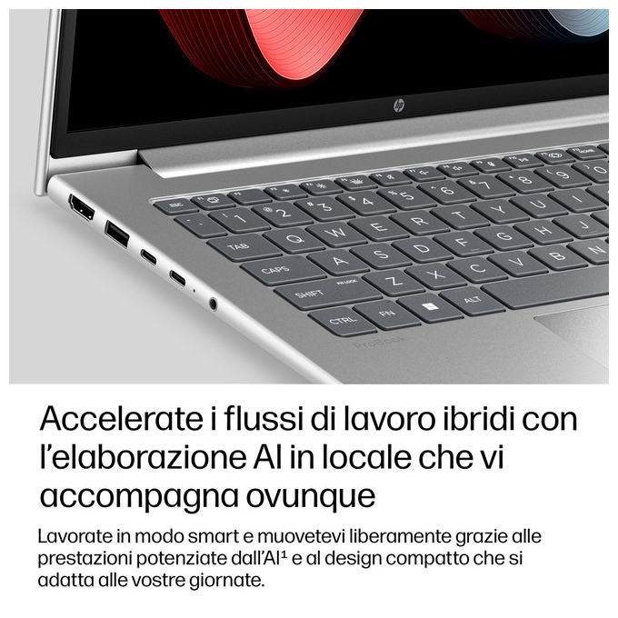 HP DP9J9AT ProBook 4 G2a Notebook 14 AMD Ryzen AI 7 445 16GB DDR5 512GB SSD WiFi NPU Windows 11 Pro colore Argento