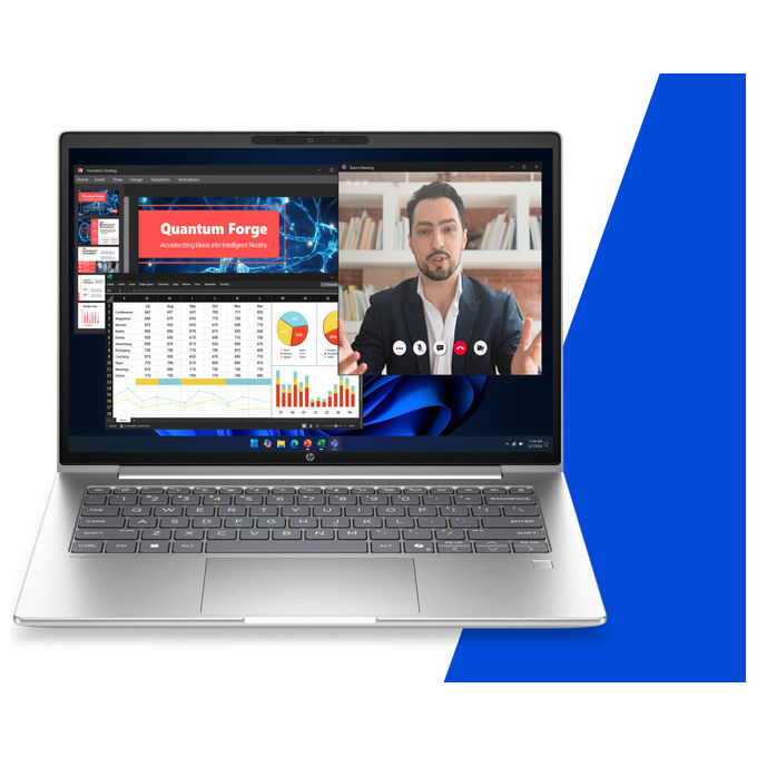 HP DP9J9AT ProBook 4 G2a Notebook 14 AMD Ryzen AI 7 445 16GB DDR5 512GB SSD WiFi NPU Windows 11 Pro colore Argento