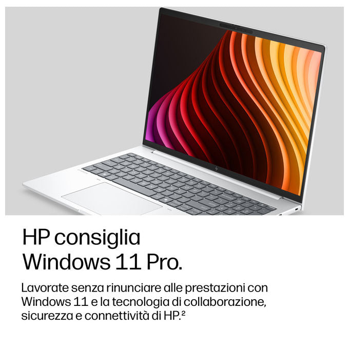 HP DQ3S5AT EliteBook 8 G2i Notebook 16 pollici Intel Core Ultra 7 355 16 GB RAM 512 GB SSD Wi-Fi 7 Windows 11 Pro colore Argento