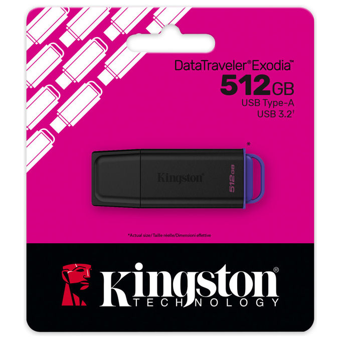 Kingston DTXG2-512GB DataTraveler Exodia Chiavetta USB 3.2 Gen 1 Tipo A 512GB colore Nero Viola