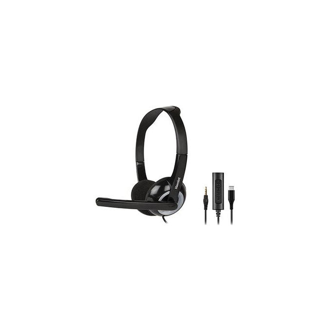 Hamlet HHEADMUS-CJ Cuffia Stereo con Microfono USB-C Jack 3.5 mm Sovraurale per PC Ufficio colore Nero