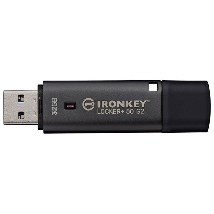 Kingston IKLP50G2-32GB IronKey Locker Plus 50 G2 Chiavetta USB crittografata 32GB USB 3.2 AES-256 FIPS 197 145 MB-s colore Nero