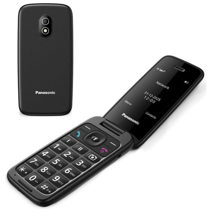 Panasonic KX-TU410EXB Senior Phone Cellulare a Conchiglia 4G VoLTE Display 2,4'' Tasto SOS Bluetooth 5.0 IP44 colore Nero