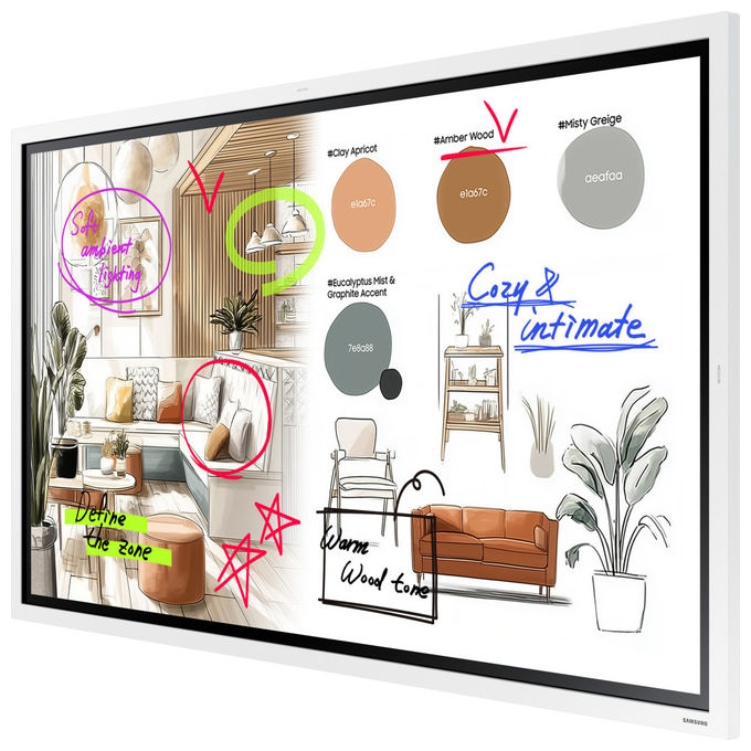 Samsung WM55FX Flip Pro Display Interattivo Touch 55'' 4K UHD Tizen 9.0 Wi-Fi colore Grigio Bianco