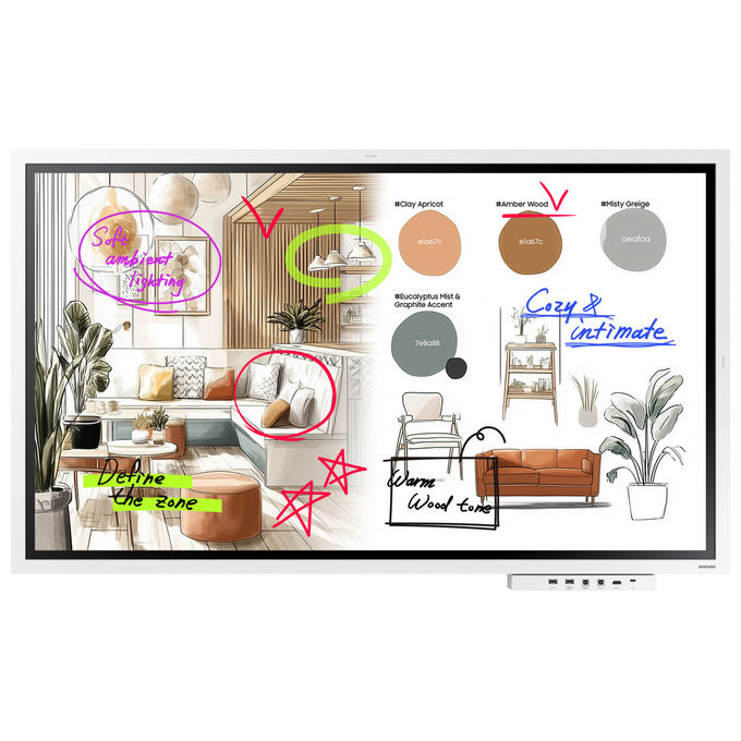 Samsung WM55FX Flip Pro Display Interattivo Touch 55'' 4K UHD Tizen 9.0 Wi-Fi colore Grigio Bianco